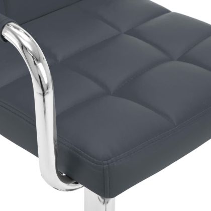 Бар табуретки, 2 бр, сиви, изкуствена кожа