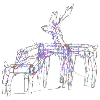 Коледна украса, 3 светещи елена, 229 LED лампички