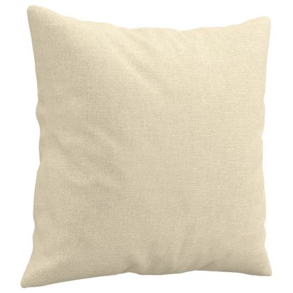 Комплект дивани 4 части с възглавници кремав плат текстил