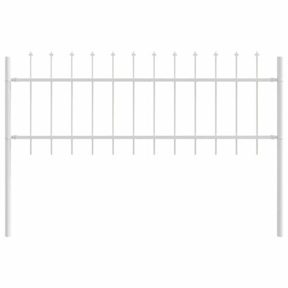 Градска ограда 4 pcs Бяло 6,8 x 0,6 м Прахово боядисана стомана