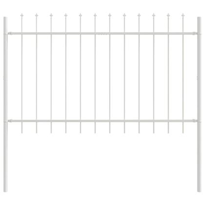 Градска ограда 4 pcs Бяло 6,8 x 1,2 м Прахово боядисана стомана