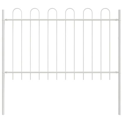 Градска ограда 5 pcs Бяло 8,5 x 0,8 м Прахово боядисана стомана