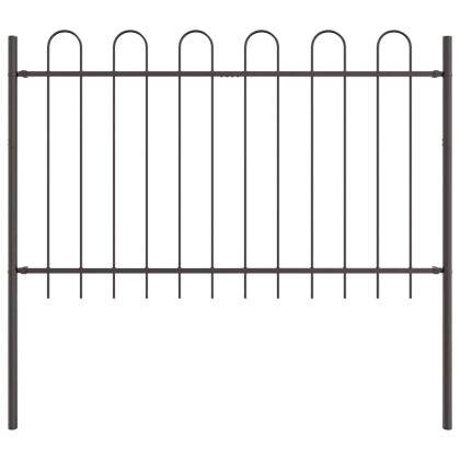 Градска ограда 7 pcs Сив 11,9 x 1 м Прахово боядисана стомана