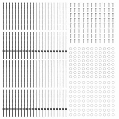 Стълб за ограда. 44 pcs Сив 200 cm Стомана