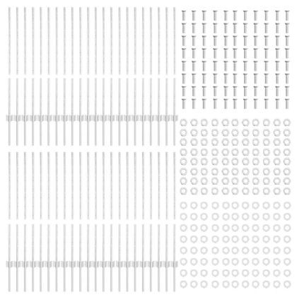Стълб за ограда. 44 pcs Сребрист 140 cm Стомана