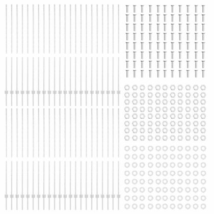 Стълб за ограда. 44 pcs Сребрист 200 cm Стомана