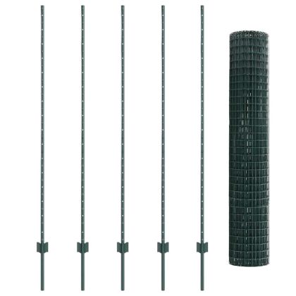 Ограда с пост Зелен 1,5 x 10 m Стомана