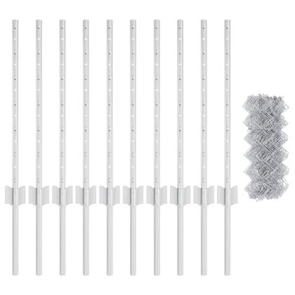 Ограда с пост Сребрист 0,6 x 10 м Стомана