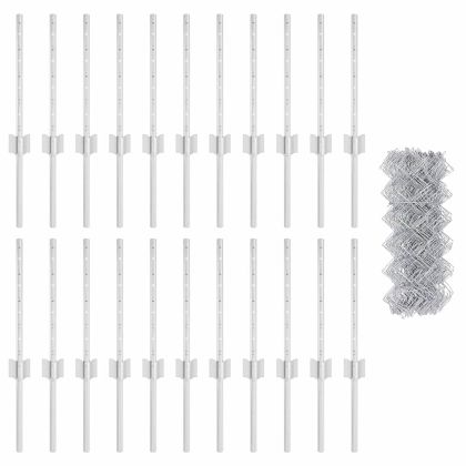 Ограда с пост Сребрист 0,4 x 25 м Стомана