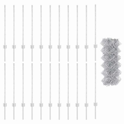 Ограда с пост Сребрист 0,8 x 25 m Стомана