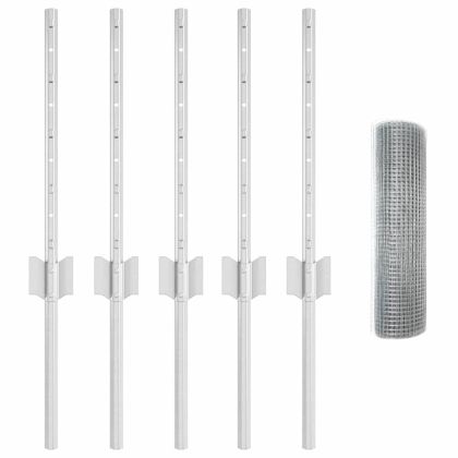 Ограда с пост Сребрист 0,4 x 10 м Стомана