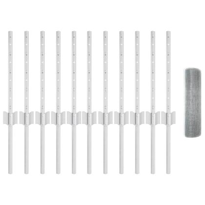 Ограда с пост Сребрист 0,4 x 25 м Стомана