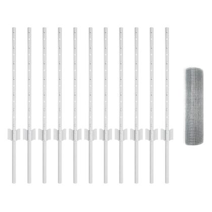 Ограда с пост Сребрист 0,5 x 25 м Стомана