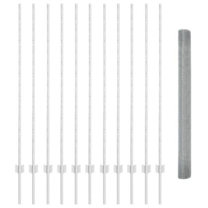 Ограда с пост Сребрист 1,4 x 25 m Стомана