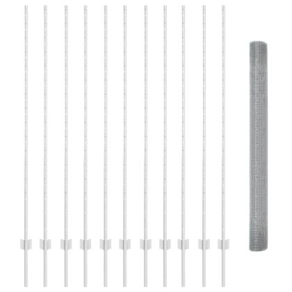 Ограда с пост Сребрист 1,5 x 25 m Стомана