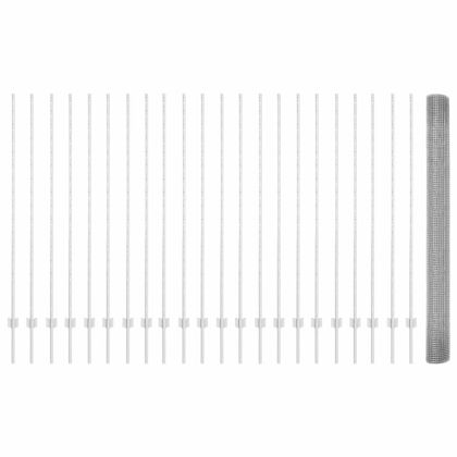 Ограда с пост Сребрист 1,5 x 50 m Стомана