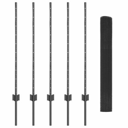 Ограда с пост Сив 1 x 10 m Стомана