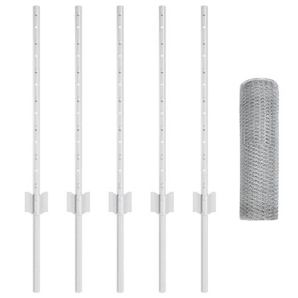 Ограда с пост Сребрист 0,5 x 10 м Стомана