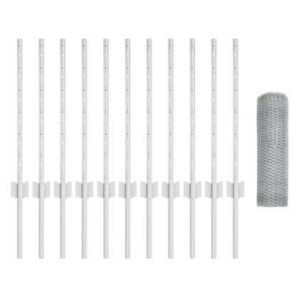 Ограда с пост Сребрист 0,5 x 25 м Стомана