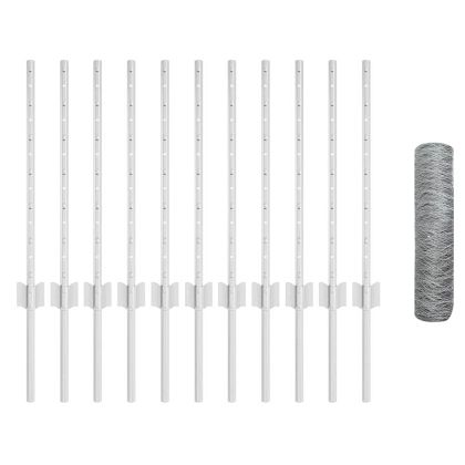 Ограда с пост Сребрист 0,5 x 25 м Стомана