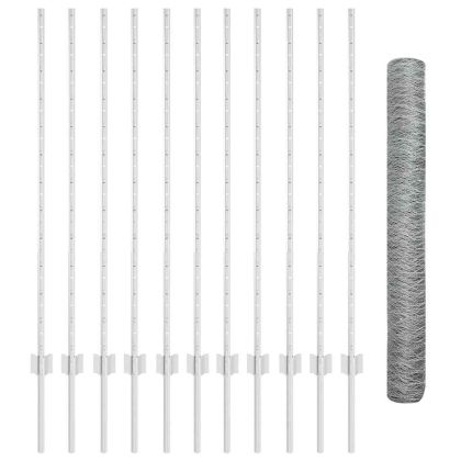 Ограда с пост Сребрист 1,2 x 25 m Стомана