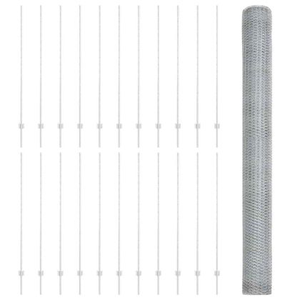 Ограда с пост Сребрист 1,5 x 50 m Стомана