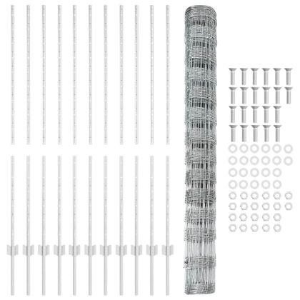 Ограда с пост Сребрист 1,4 x 25 m Стомана