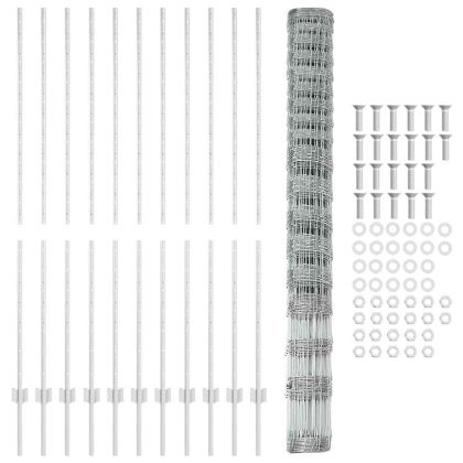 Ограда с пост Сребрист 1,5 x 25 m Стомана