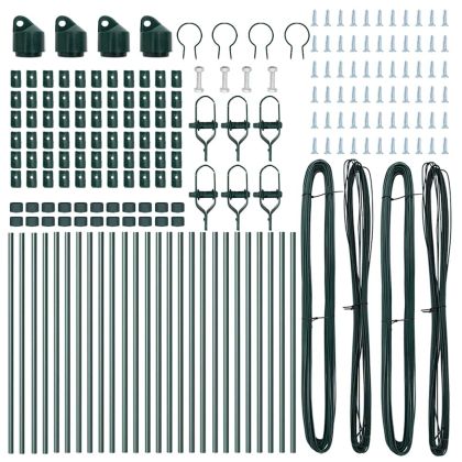 Стълб за ограда. 26 pcs Зелен 3,2 x 3,2 x 80 см