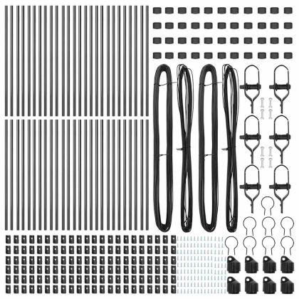 Стълб за ограда. 52 pcs Сив 3,2 x 3,2 x 80 см