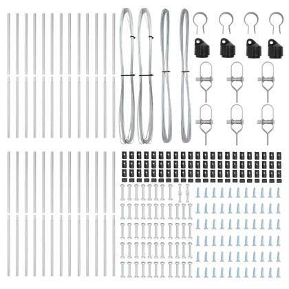 Стълб за ограда. 26 pcs Сив 3,2 x 3,2 x 170 см