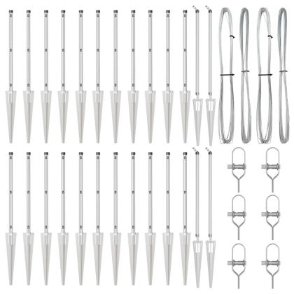 Стълб за ограда. 26 pcs Сив 3,2 x 3,2 x 105 см