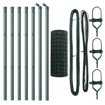 Ограда с пост Зелен 0,8 x 10 m Стомана
