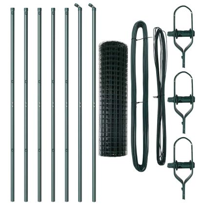 Ограда с пост Зелен 1,2 x 10 m Стомана