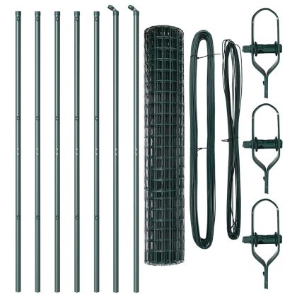 Ограда с пост Зелен 1,5 x 10 m Стомана