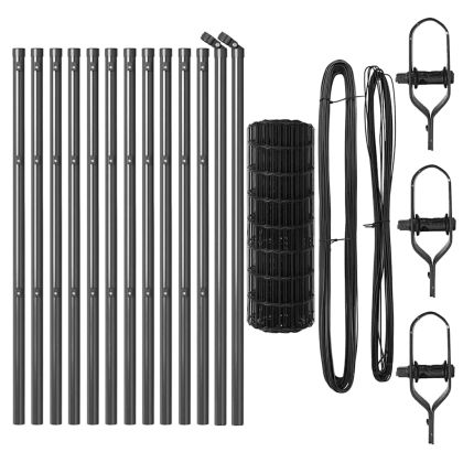 Ограда с пост Сив 0,6 x 25 м Стомана и PVC