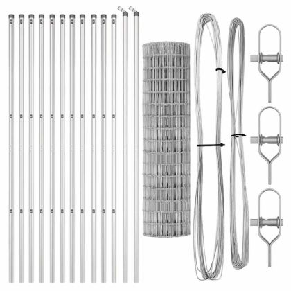 Ограда с пост Сребрист 1,2 x 25 m Стомана и PVC