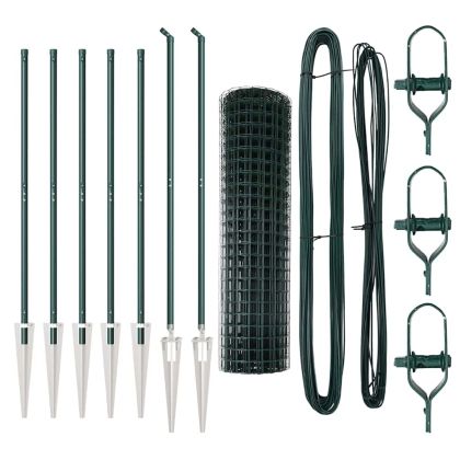 Ограда с пост Зелен 1 x 10 m Стомана и PVC