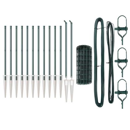 Ограда с пост Зелен 0,6 x 25 м Стомана и PVC