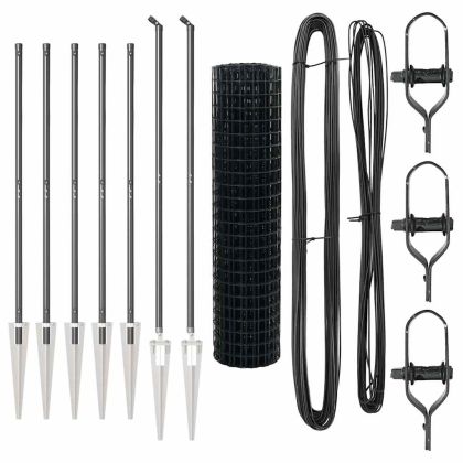 Ограда с пост Сив 1,2 x 10 m Стомана