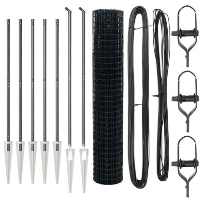 Ограда с пост Сив 1,5 x 10 m Стомана