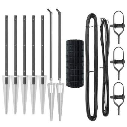 Ограда с пост Сив 0,8 x 10 m Стомана