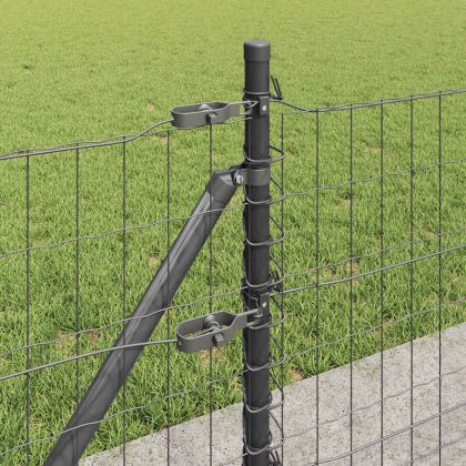 Ограда с пост Сив 0,4 x 10 м Стомана и PVC