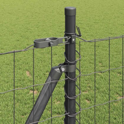 Ограда с пост Сив 1 x 10 m Стомана и PVC
