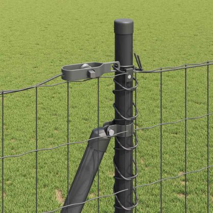 Европейска ограда с бетонна основа 10 x 1,6 m Сиво Мрежа