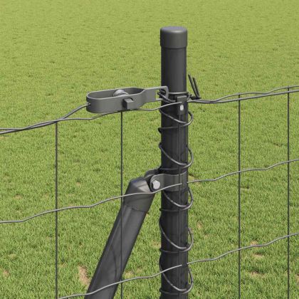 Европейска ограда с бетонна основа 10 x 1,6 m Сиво Мрежа