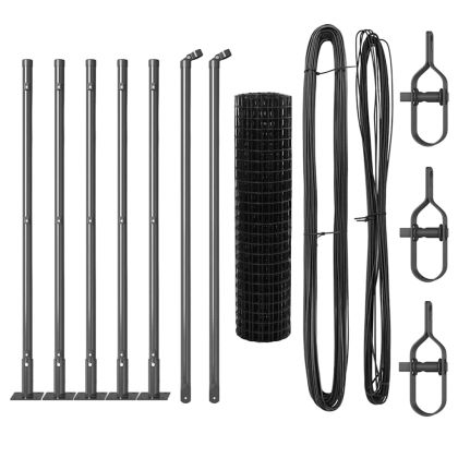 Ограда с пост Сив 0,4 x 10 м Стомана и PVC