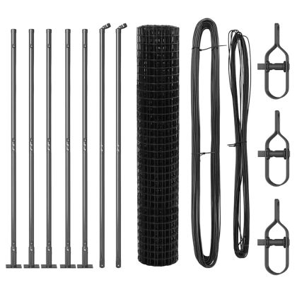 Ограда с пост Сив 1,5 x 10 m Стомана