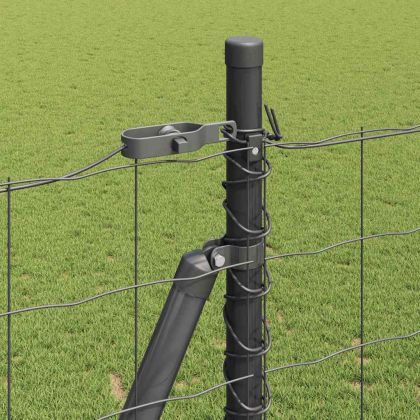 Европейска ограда с бетонна основа 10 x 1,6 m Сиво Мрежа