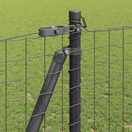 Ограда с пост Сив 1,2 x 25 m Стомана и PVC